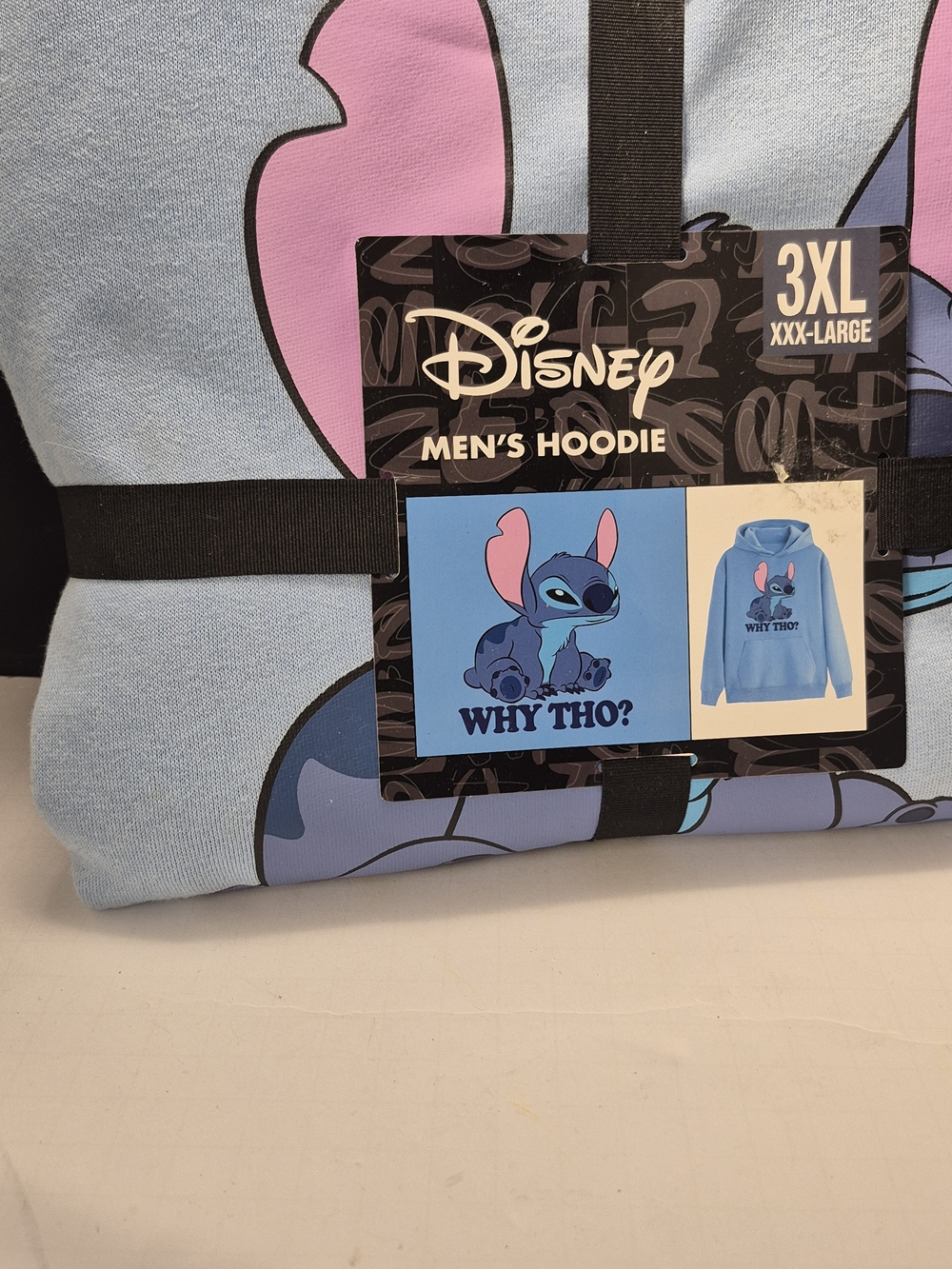 Disney Blue Stitch Hoodie with Pink Ear Accents